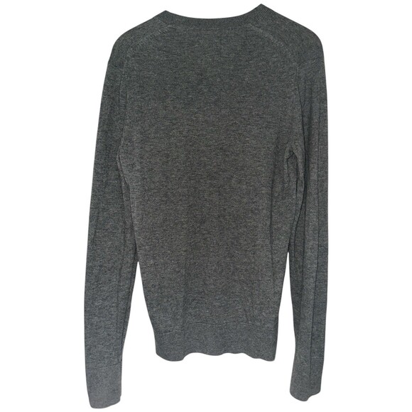 Abercrombie & Fitch Men’s Small Gray Wool Cotton Blend V Neck Sweater - Picture 8 of 16